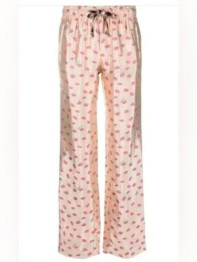 Zagid & Voltaire Sz 38 Straight Leg Pant Pomy Jac Lips-Print Trousers